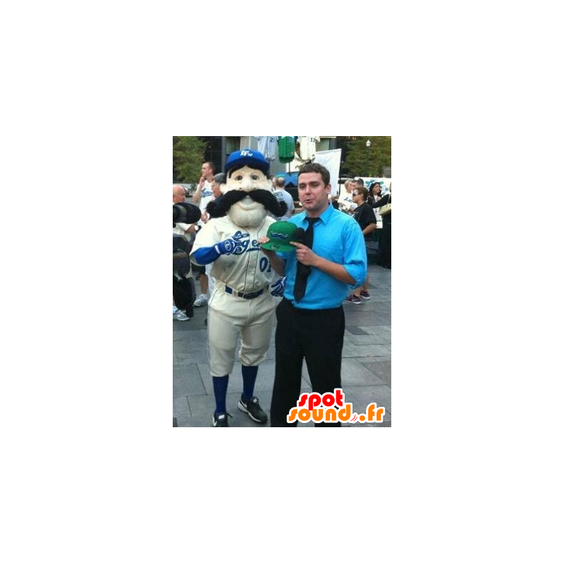 Giocatore di baseball mascotte con grandi baffi - MASFR21405 - Mascotte sport Giocatore di baseball mascotte con grandi baffi - MASFR21405 - Mascotte sport