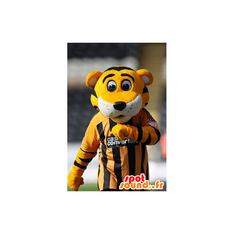 Amarelo mascote do tigre, branco e preto - MASFR21407 - Tiger Mascotes