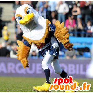 Mascot pássaro, águia, marrom, branco e amarelo - MASFR21409 - aves mascote