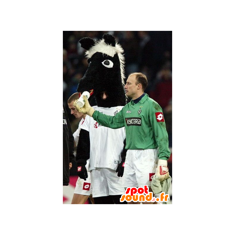 Kůň maskot, černé a bílé hříbě - MASFR21411 - kůň maskoti Kůň maskot, černé a bílé hříbě - MASFR21411 - kůň maskoti