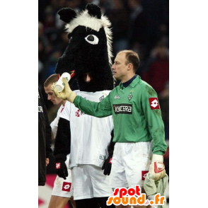 Kůň maskot, černé a bílé hříbě - MASFR21411 - kůň maskoti