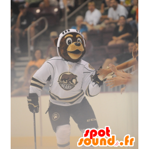 Brunbjörnmaskot i hockeyklädsel - Spotsound maskot