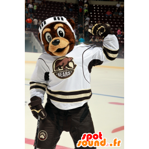 Brown bear mascot of hockey outfit - MASFR21415 - Bear mascot