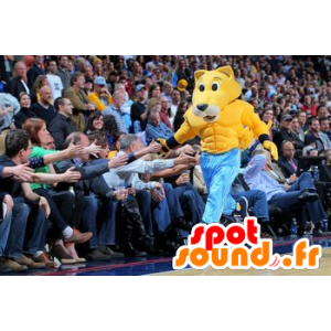 Ulvemaskot, tiger, gul hund, meget muskuløs - Spotsound maskot