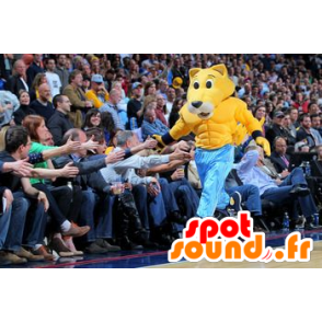 Ulvemaskot, tiger, gul hund, meget muskuløs - Spotsound maskot