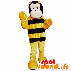 Mascot av svart og gul bie, søt - MASFR21426 - Bee Mascot