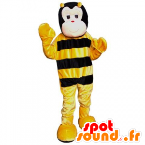 Mascot van zwarte en gele bij, leuk - MASFR21426 - Bee Mascot