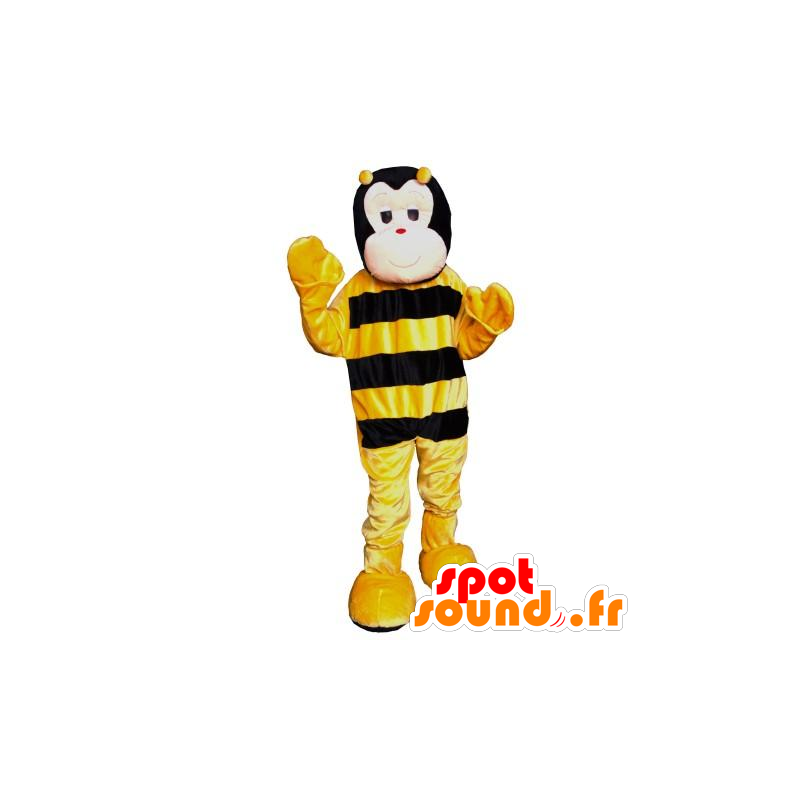 Mascot van zwarte en gele bij, leuk - MASFR21426 - Bee Mascot