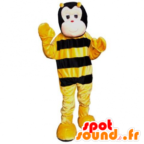 Mascot czarny i żółty pszczoły, słodkie - MASFR21426 - Bee Mascot