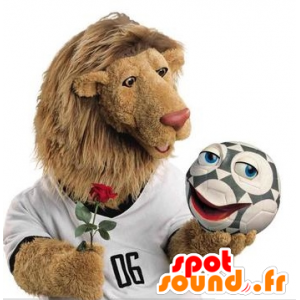 Leone mascotte con una grande criniera peloso - MASFR21439 - Mascotte Leone