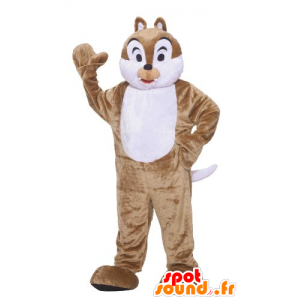 Brun och vit ekorre maskot, Tic eller Tac - Spotsound maskot