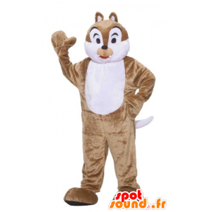 Mascot castanho e branco esquilo, Tic ou Tac - MASFR21444 - mascotes Squirrel