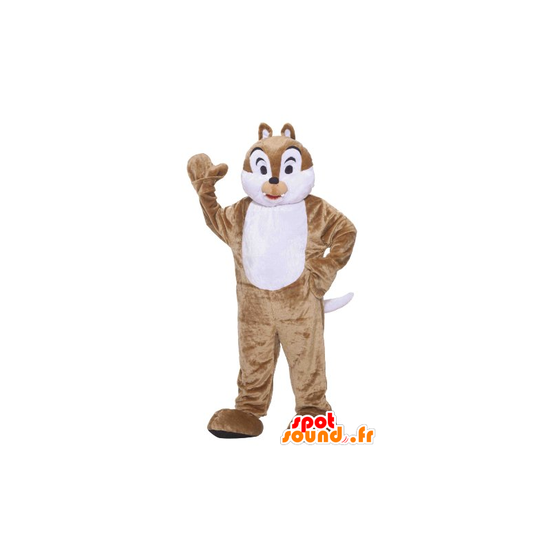 Mascot bruine en witte eekhoorn, Tic of Tac - MASFR21444 - mascottes Squirrel