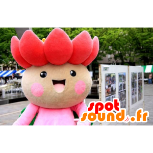 Mascot pretty pink and green flower, lotus - MASFR21446 - Mascots of plants