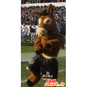 Horse mascot, brown and white foal - MASFR21452 - Mascots horse