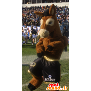 Paard mascotte, bruin en wit veulen - MASFR21452 - Horse mascottes