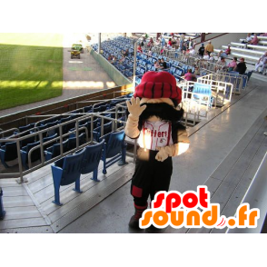 Mascot uomo baffuto con un grande cappello rosso - MASFR21455 - Umani mascotte