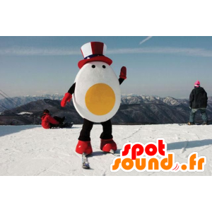 Gigante mascotte uovo con un cappello repubblicano - MASFR21458 - Mascotte per frutta e verdura