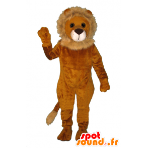 Lion mascot orange and beige, soft and hairy - MASFR21461 - Lion mascots