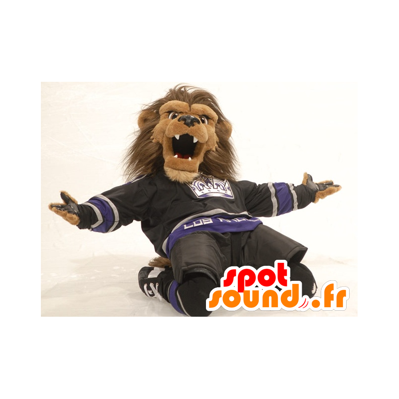 Ruskea leijona maskotti, erittäin karvainen harja - MASFR21466 - Lion Maskotteja Ruskea leijona maskotti, erittäin karvainen harja - MASFR21466 - Lion Maskotteja