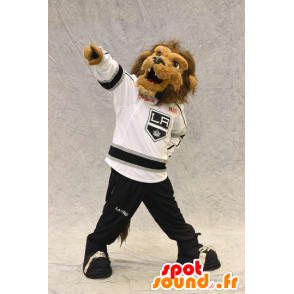 Brown mascotte leone con una grande criniera peloso - MASFR21466 - Mascotte Leone