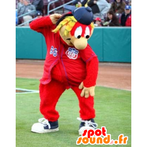 Mascot rød mann med farget hår - MASFR21476 - Ikke-klassifiserte Mascots