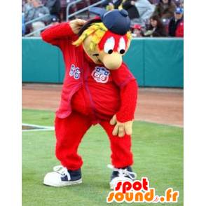 Mascot rød mann med farget hår - MASFR21476 - Ikke-klassifiserte Mascots