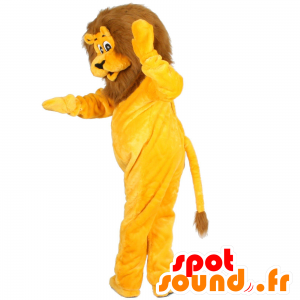 Gul och brun lejonmaskot - Spotsound maskot
