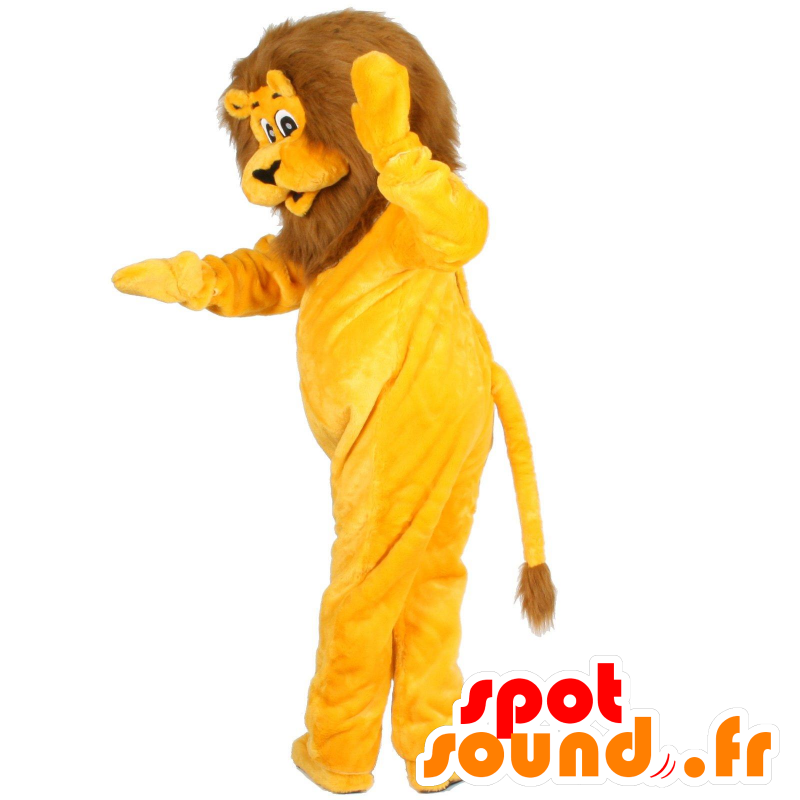 Gele leeuw mascotte en bruine - MASFR21478 - Lion Mascottes