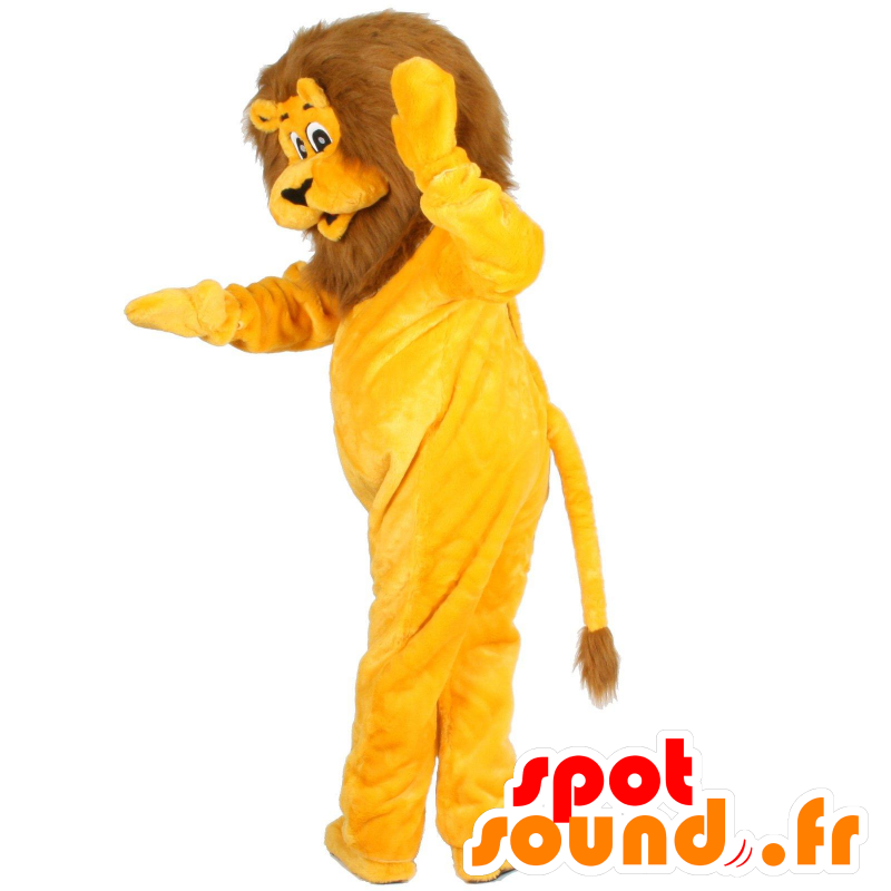 黄色と茶色のライオンのマスコット-MASFR21478-ライオンのマスコット