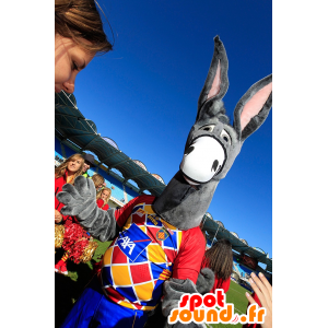 Mascot gray donkey with big ears - MASFR21483 - Farm animals