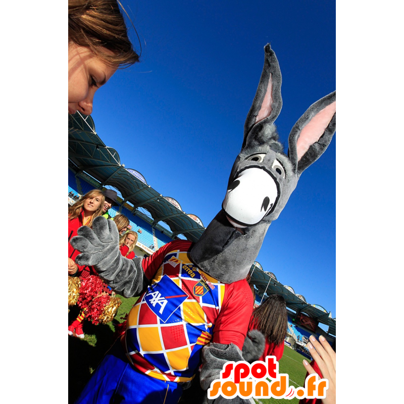 Mascot gray donkey with big ears - MASFR21483 - Farm animals Mascot gray donkey with big ears - MASFR21483 - Farm animals