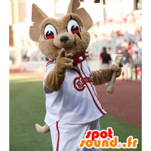 Mascot brown chihuahua, white and red outfit - MASFR21485 - Dog mascots