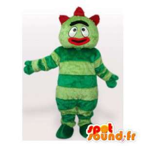 Grøn monster maskot. Grøn behåret kostume - Spotsound maskot
