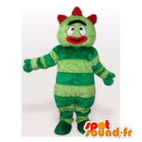 Grøn monster maskot. Grøn behåret kostume - Spotsound maskot