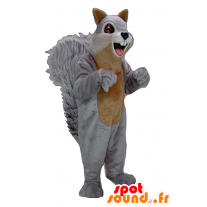 Mascotte d'écureuil gris et marron, géant - MASFR21490 - Mascottes Ecureuil