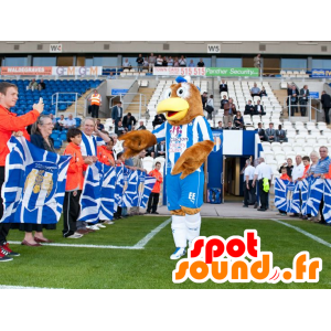 Mascot brun fugl, hvit og gul - MASFR21491 - Mascot fugler