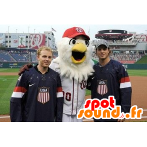 Vit uggla maskot, baseball outfit - Spotsound maskot