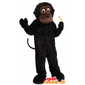Mascotbrun abe, chimpanse, lille gorilla - Spotsound maskot