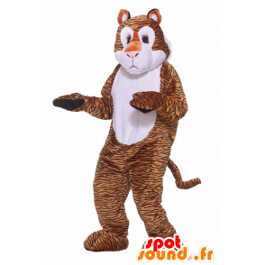 Mascotte de tigre orange, blanc et noir - MASFR21506 - Mascottes Tigre