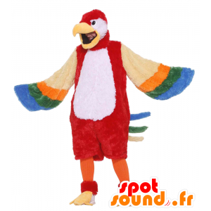 Flerfarvet papegøje maskot, kæmpe - Spotsound maskot kostume
