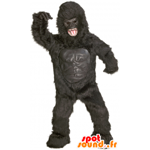Kæmpe sort gorilla maskot, hård udseende - Spotsound maskot