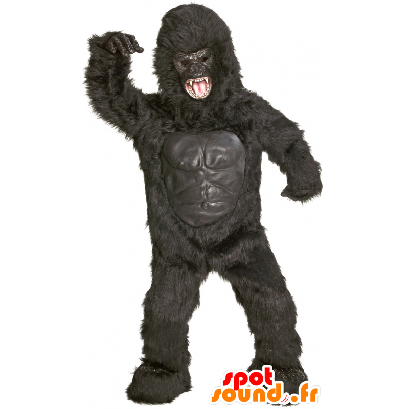 Mascot giant black gorilla, fierce-looking - MASFR21509 - Gorilla mascots