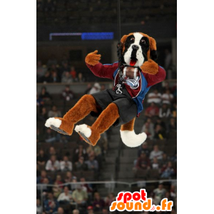 St. Bernard mascotte tricolor in sportkleding - MASFR21510 - sporten mascotte