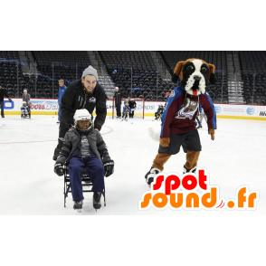 Saint-Bernard maskot tricolor i sportkläder - Spotsound maskot