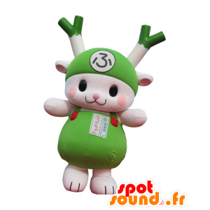 Mascot green and white leek, rabbit, green vegetable - MASFR21520 - Rabbit mascot