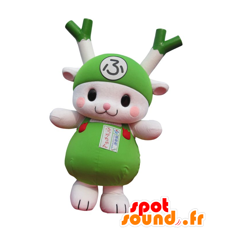 Mascot alho-porro verde e branco, coelho, vegetal verde - MASFR21520 - coelhos mascote