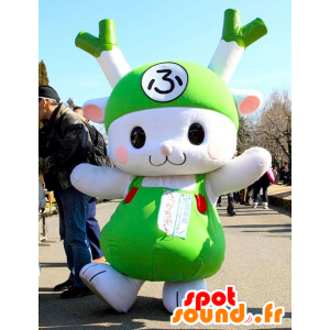Mascot alho-porro verde e branco, coelho, vegetal verde - MASFR21520 - coelhos mascote
