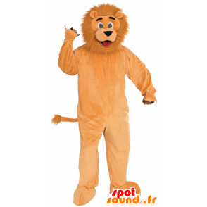 Orange lion mascot with a hairy mane - MASFR21522 - Lion mascots