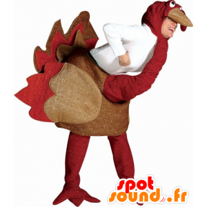 Mascot rood en bruin struisvogel met glitter - MASFR21527 - Animal Mascottes